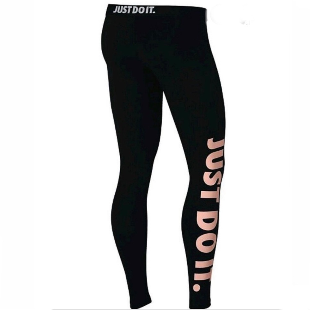 Peach pink nike just do it leg a see leggings